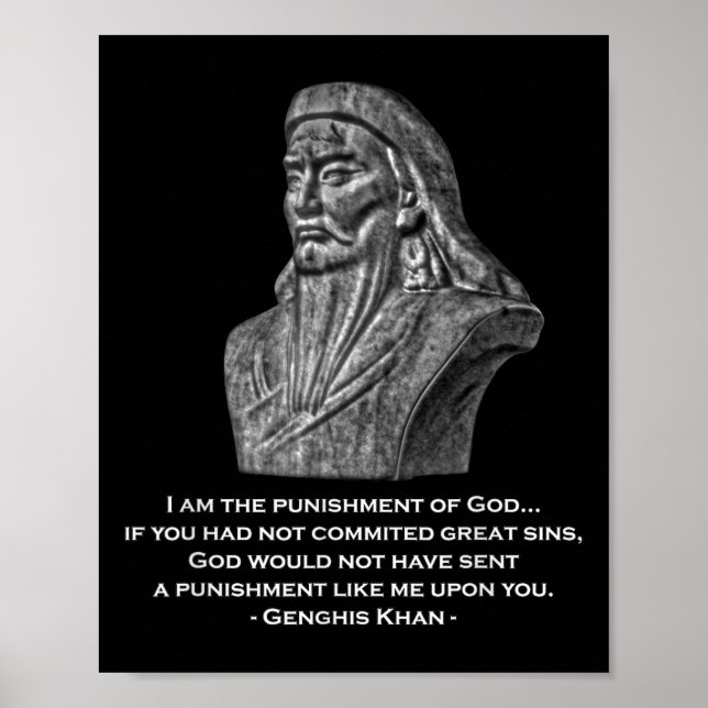 Bestrålning av Gud - Genghis Khan Quote Poster (Framsidan)