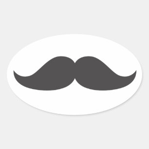 Bestsell Mustache Gift Stach Humor Stachin Roligt Ovalt Klistermärke