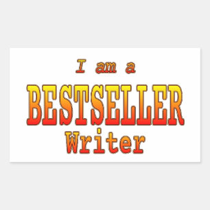 Bestseller Writer Stickers Rektangulärt Klistermärke