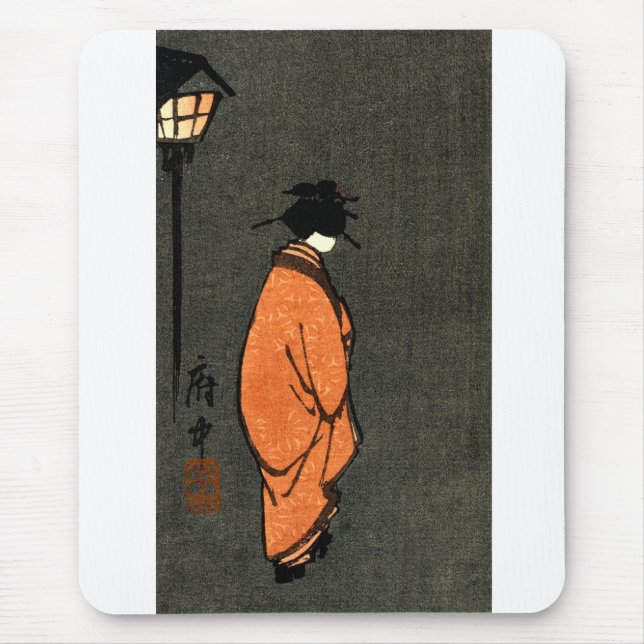 Bestulen Geisha för orange Musmatta (Framsidan)