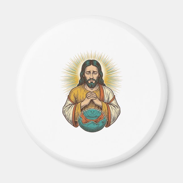 Besviken Jesus Deflaterad Träningsboll Gym Fail Magnet (Framsidan)