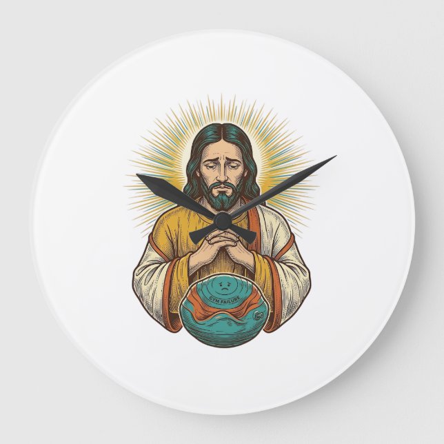 Besviken Jesus Deflaterad Träningsboll Gym Fail Stor Klocka (Framsida)