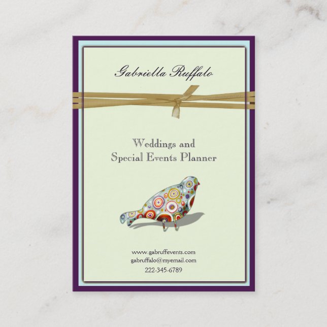 Besynnerlig lite färgrik Artsy fågel Visitkort (Framsida)