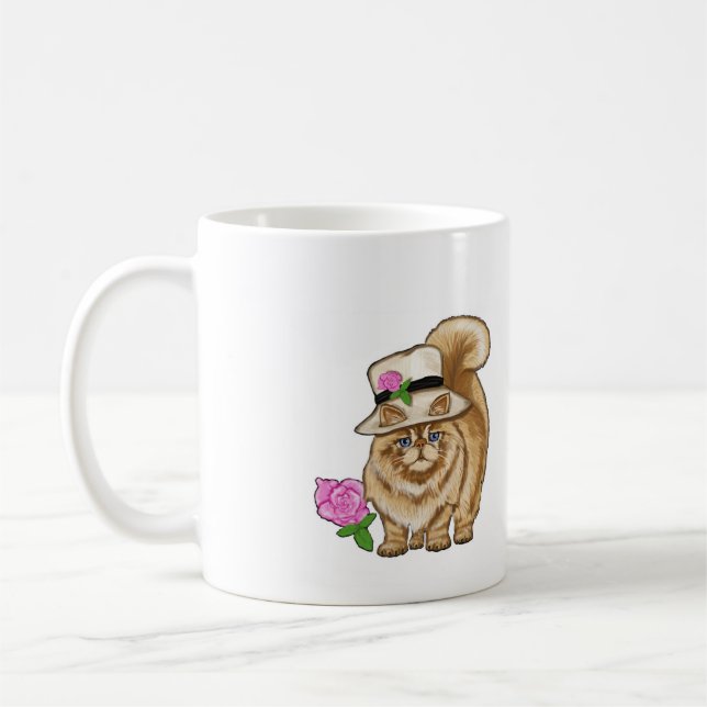 besynnerlig mrs tokig katt. kaffemuggen, kaffemugg (Vänster)