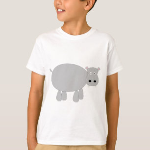 Besynnerliga och gulliga tecknadflodhästt-skjorto tee shirt