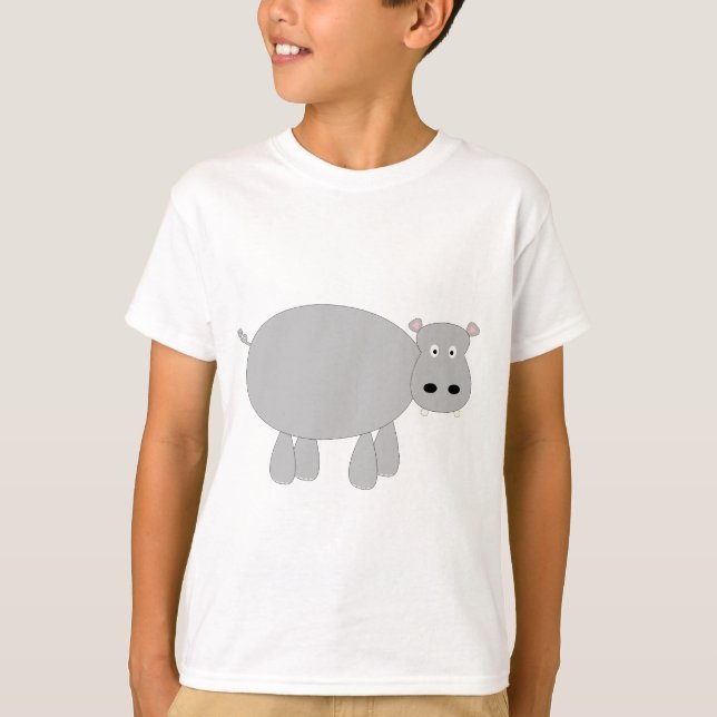Besynnerliga och gulliga tecknadflodhästt-skjortor tee shirt (Framsida)