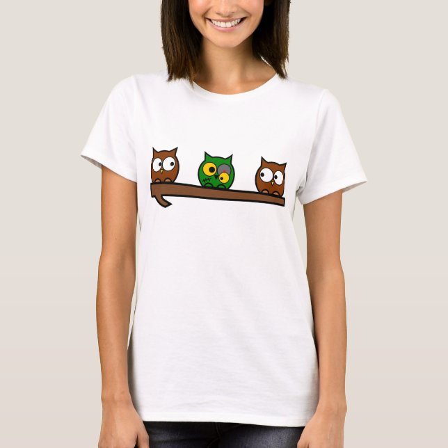 Besynnerliga ugglor för Zombie T-shirt (Framsida)