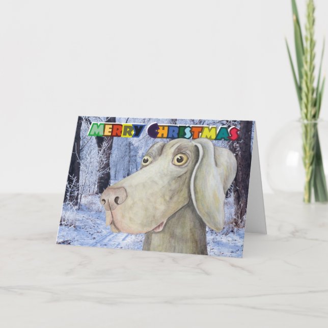 Besynnerligt kort för weimaranerhundjul (Framsida)