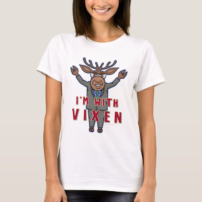 Besynt julval.. Jag är med Vixen Reindeer T-shirt (Framsida)
