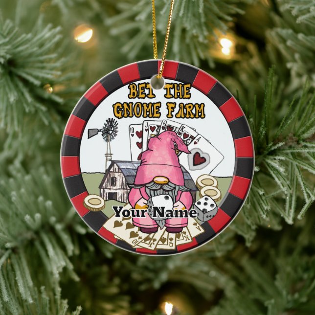 Bet farm gnome julgransprydnad keramik (Träd)