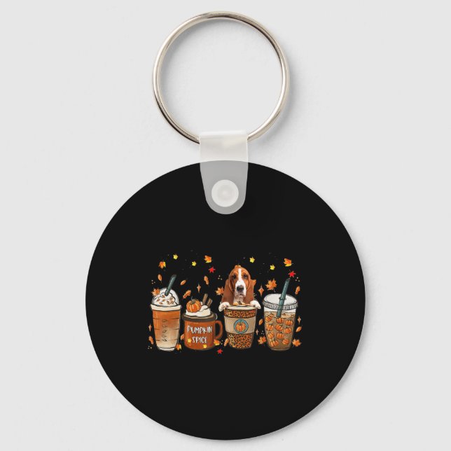Bet Hound Fall Coffee Pumpkin Spice Latte Iced Aut Nyckelring (Framsida)