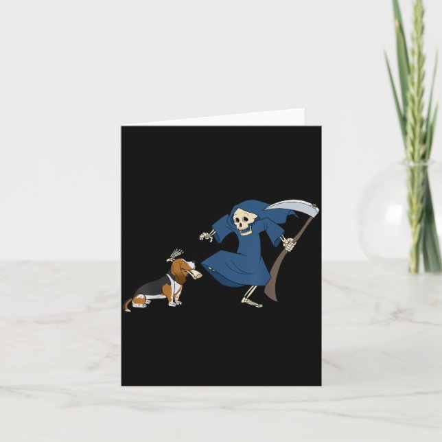 Bet Hound Grim Reaper Halloween Kort (Framsida)