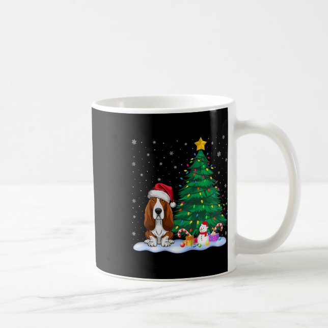 Bet Hound Hund Julafton Träd Ljus Reindeer Hat Kri Kaffemugg (Höger)