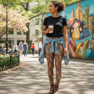 Bet - Kaffe Kopp Mönster Leggings