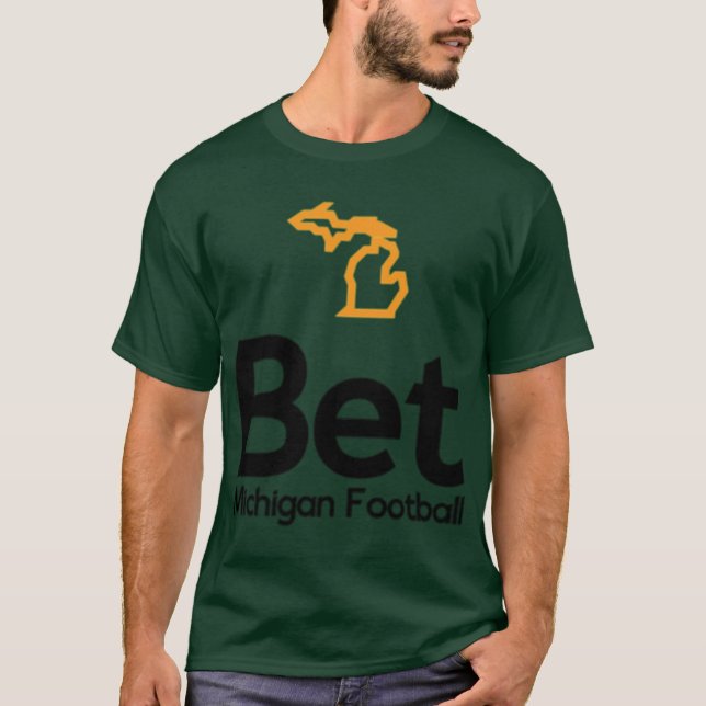 Bet Michigan Logotyp Legal Sports Betting Michigan T Shirt (Framsida)