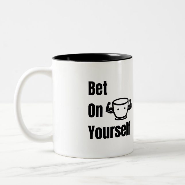Bet On Yourself Bold Motivation Self Belief Två-Tonad Mugg (Vänster)