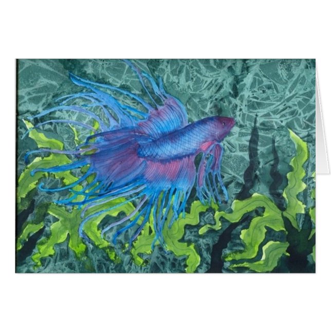 Beta blått hälsningskort (Framsidan Horizontal)