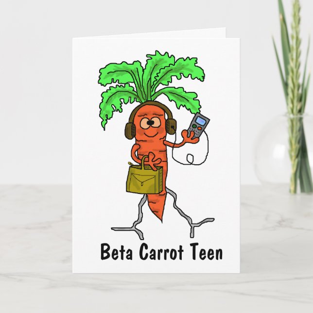 Beta Carrot Tonåring ett roligt Påsk-kort Anpassa  Helgkort (Framsida)