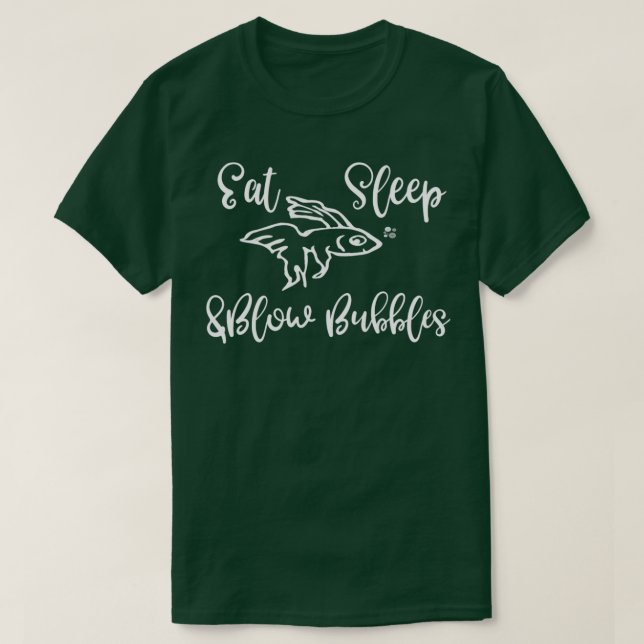 Beta Fish Eat Sömnbubblor T Shirt (Design framsida)