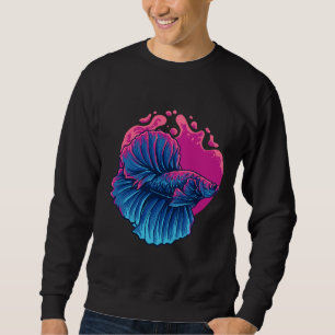 Beta Fish Illustration Lång Ärmad Tröja
