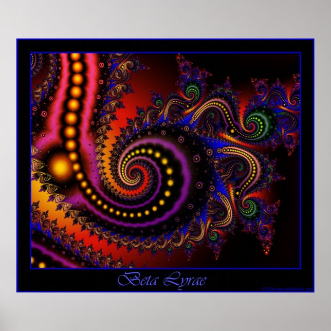 Beta Lyrae poster - blått gräns (Framsidan)