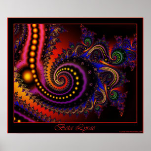 Beta Lyrae poster - röd gräns