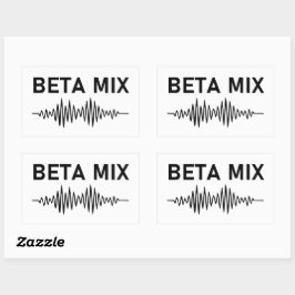 Beta Mix - Audio Waveform Rektangulärt Klistermärke