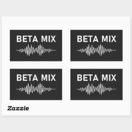 Beta Mix - Audio Waveform V2 Rektangulärt Klistermärke