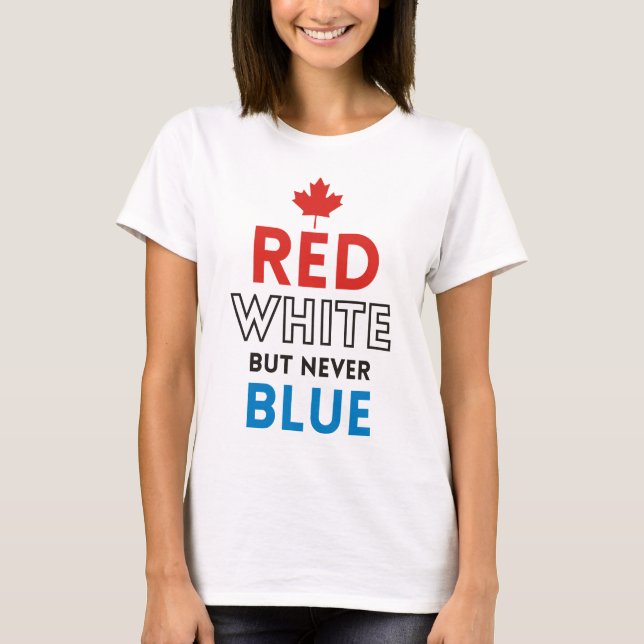 Beta - röd vit men slösar aldrig tee shirt (Framsida)