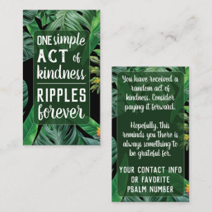 Betala den framåtriktad Random Act of Kindness Tro Visitkort
