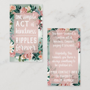 Betala det vidare slumpmässigt akt kindness Pastel Visitkort