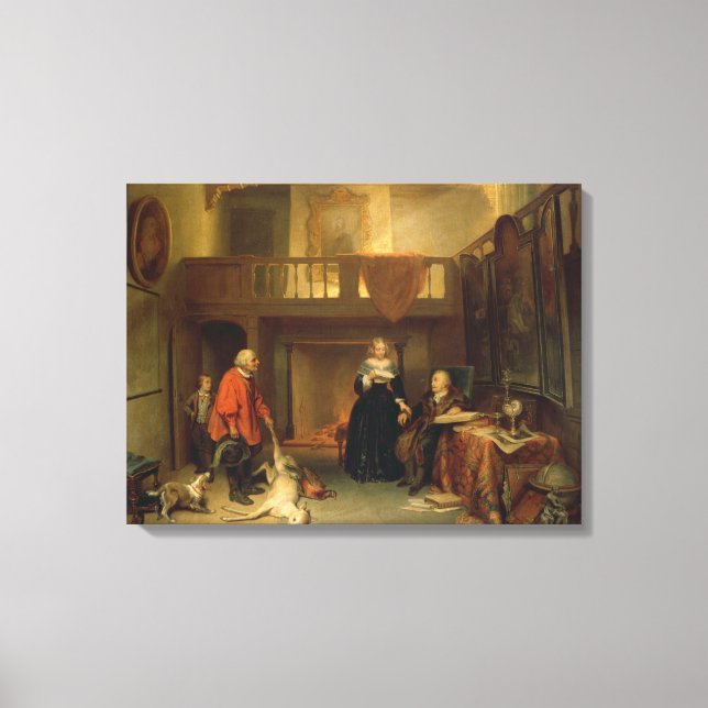 Betala titen (olja på panelen) canvastryck (Framsida)