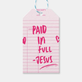 'Betalad i sin helhet - Jesus' Rosa Kvittot Kriste Presentetikett