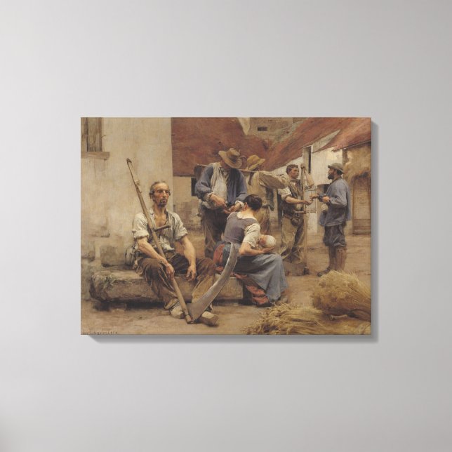 Betalande Harvesters, 1882 Canvastryck (Framsida)