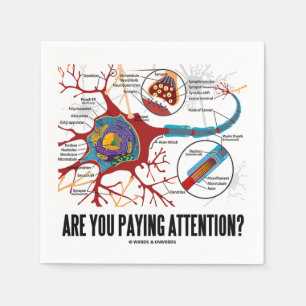 Betalar du uppmärksamhet? Neuron Synapse Humor Pappersservett