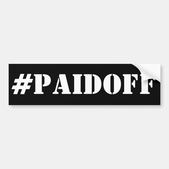 Betalat av bildekal: #PAIDOFF Bildekal (Framsidan)