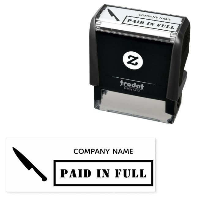 Betalat i Fullt Business Cooking Chef Knivar Självfärgande Stämpel (In Situ)