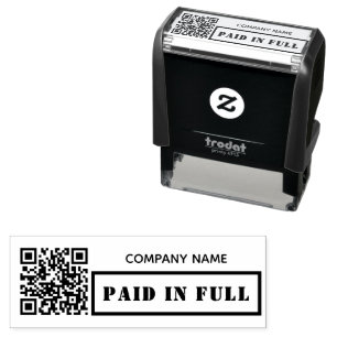 Betalat i Fullt Business QR Code Modern Simple Självfärgande Stämpel