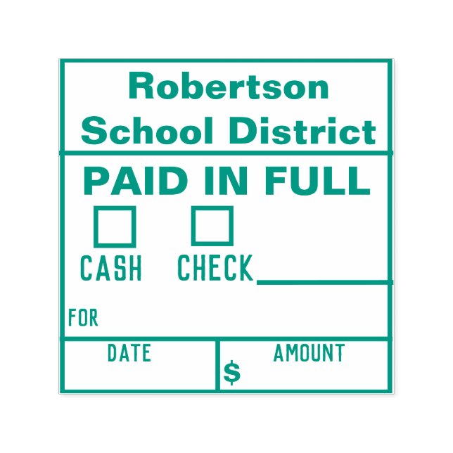 Betalat i Fullt Rubber Frimärke Självfärgande Stämpel (Design)