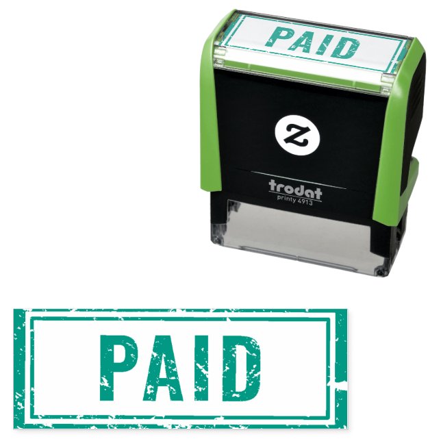 Betalat Rubber Frimärke i blått Självfärgande Stämpel (In Situ)