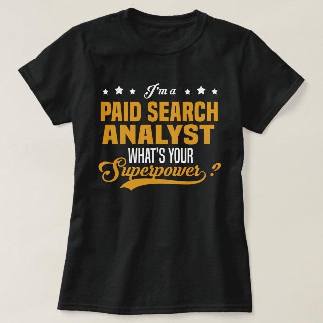 Betalat sökanalytiker t shirt (Design framsida)