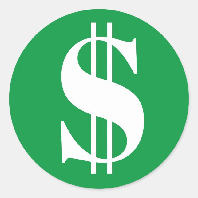 Betalningsdag $ Kalenderstämplar Runt Klistermärke (Framsida)