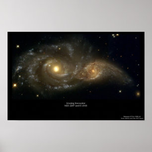 Betande galaxer NGC-2207 och IC-2163 Poster