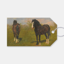 Betande hästar (av Rosa Bonheur) Presentetikett