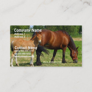 Betande hästfamiljeföretagkort visitkort