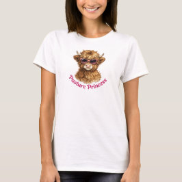 Betande prinsessa söt rolig höglands ko t shirt