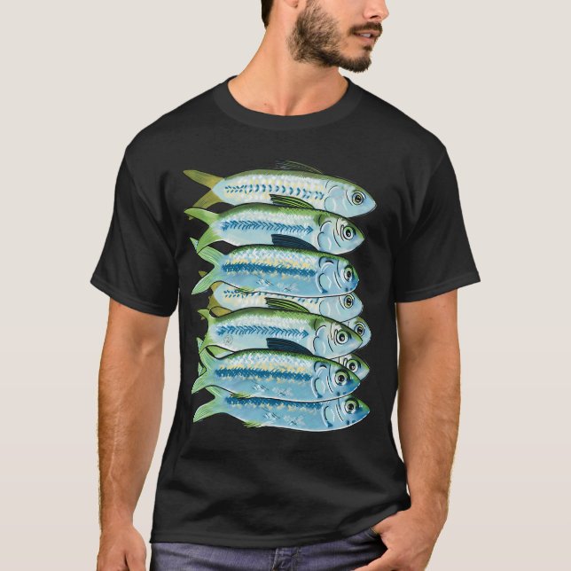 Bete fisk, gröna ryggar t shirt (Framsida)