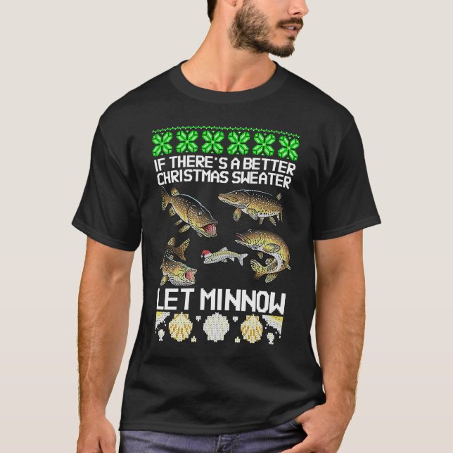 Bete Fisk Jokes Gädda Jul Vit Fisk T Shirt (Framsida)