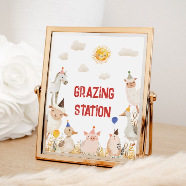 Bete Station Farm Birthday-tecken Poster (Skapare uppladdad)