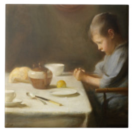 Beteende Grace (Boy Praying vid Bord) Kakelplatta
